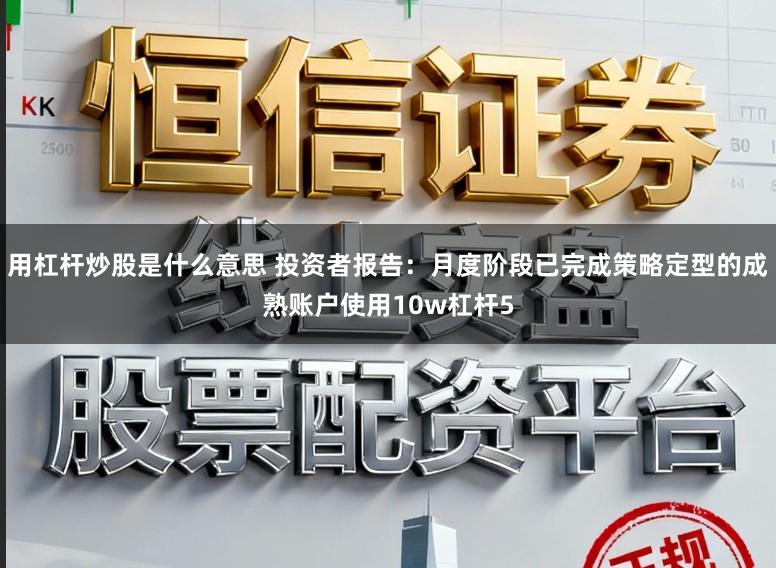 用杠杆炒股是什么意思 投资者报告：月度阶段已完成策略定型的成熟账户使用10w杠杆5
